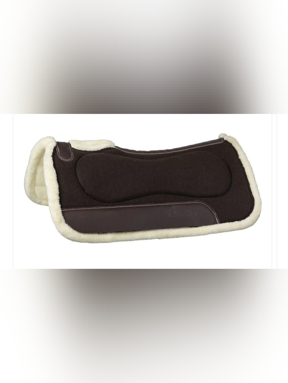 TOUGH1 Brown Western Saddle Pad with Fleece, Size 30x32.